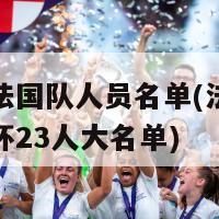 欧洲杯法国队人员名单(法国队公布欧洲杯23人大名单)