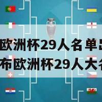 奥地利欧洲杯29人名单出炉(奥地利公布欧洲杯29人大名单)